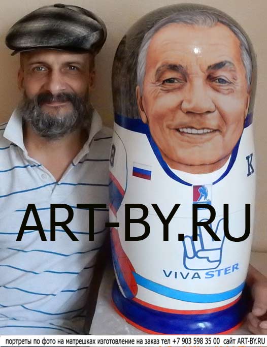 Art-yes.ru - Портрет на матрёшке. Подарок автомобилисту.