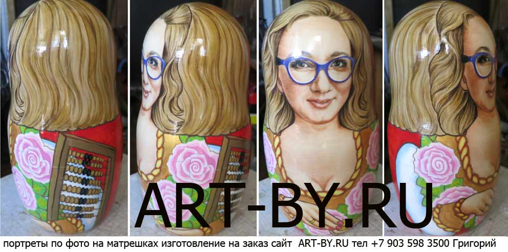 Art-yes.ru - Портрет на матрёшке. Царь и бояре — подарки шефу и его подчинённым.