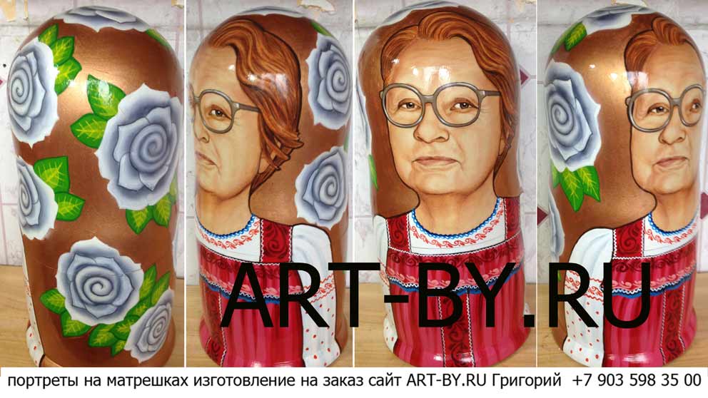Art-yes.ru - Портрет на матрёшке. Матрёшки для влюблённых на День святого Валентина.
