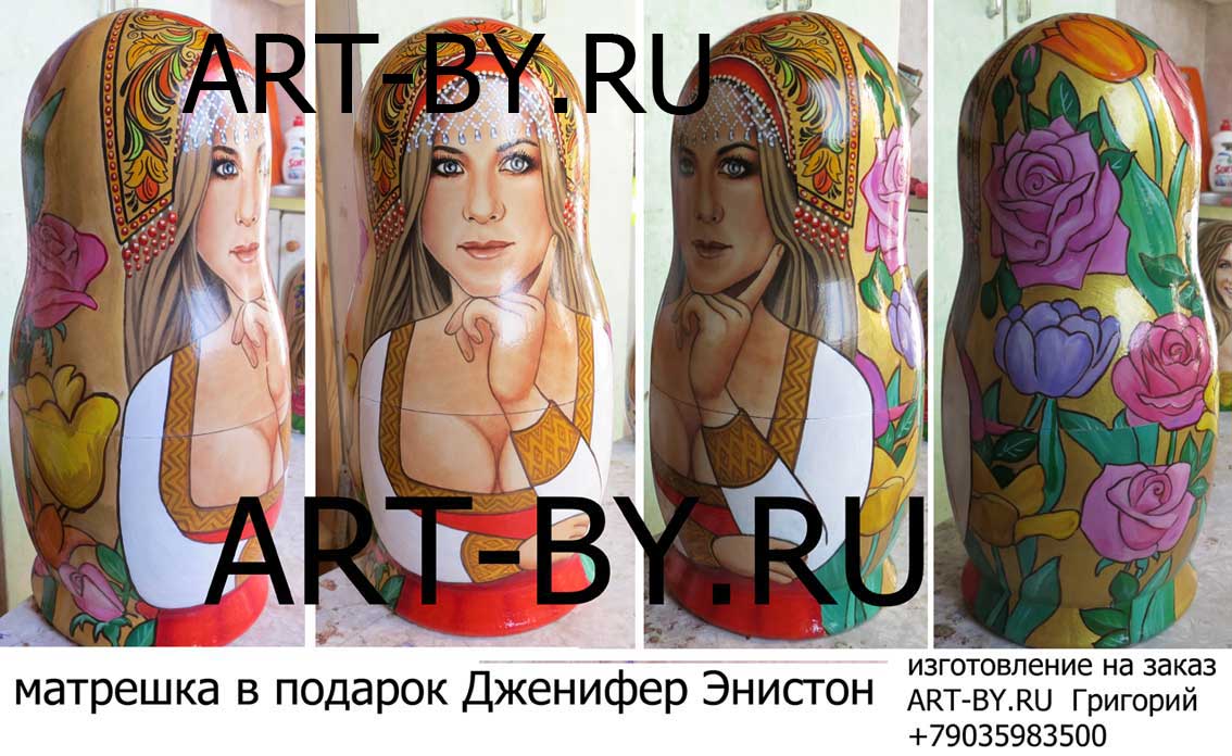 Art-yes.ru - Портрет на матрёшке. На русской матрёшке — фото восточной красавицы.